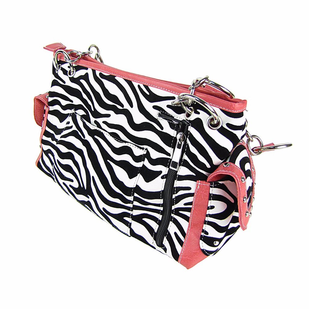 😀Concealed Carry bag HOT PINK ZEBRA RHINESTONE - Picture 4 of 7